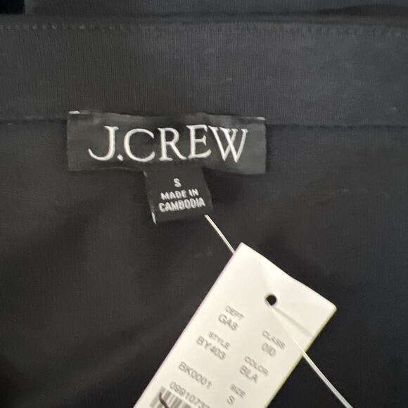 J. Crew Shirt Womens Small Black Box Cut Boat Neck Short Sleeve Pullover Cotton - Picture 7 of 11